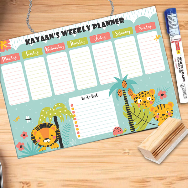 Customized Tropical Kids Weekly Planner