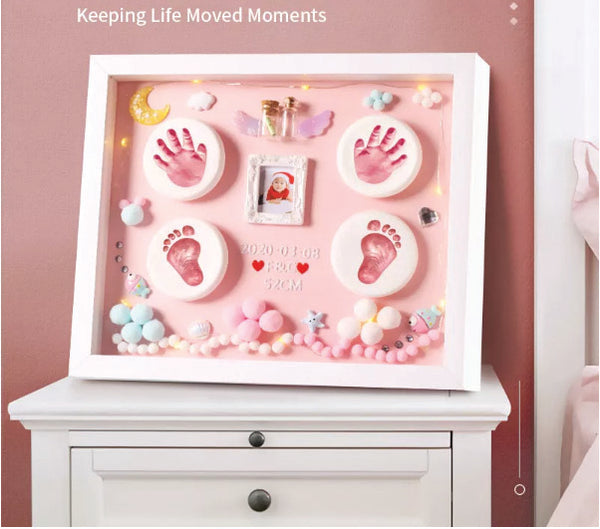 Baby Clay Hand & Foot Print Keepsake Frame-Pink